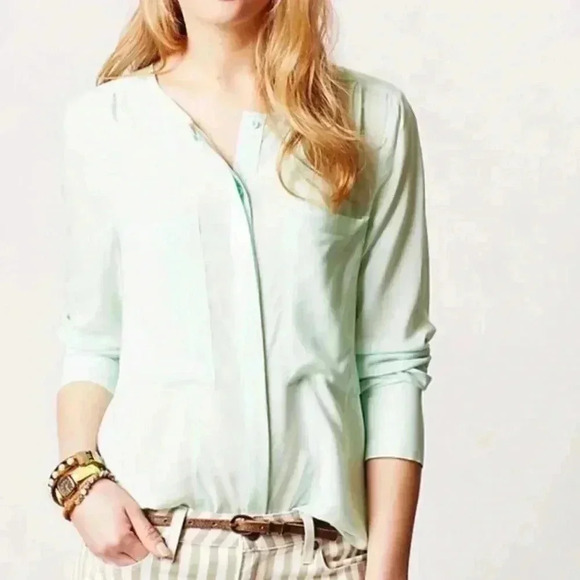 Anthropologie Maeve mint blouse - Picture 1 of 6